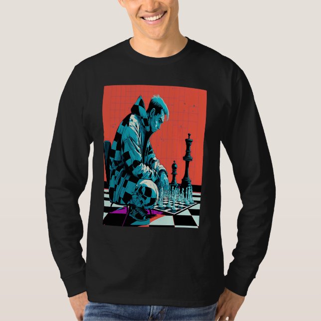 Chess Tournament Fans Retro Pop Chess Player  1 T-Shirt (Vorderseite)