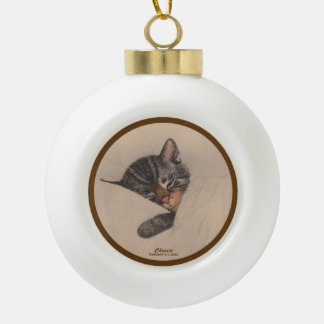 Chessie the Sleeping Kitten Keramik Ball Ornament