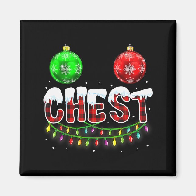 Chest Nuts Christmas Funny Matching Couple Chestnu Magnet (Vorne)