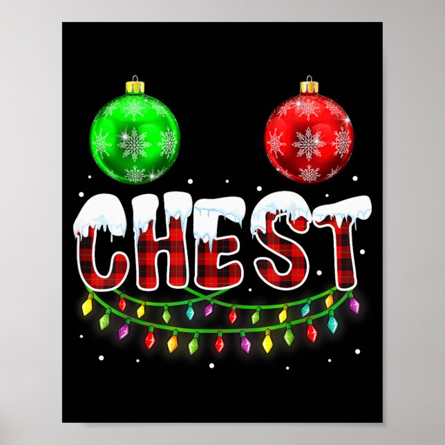 Chest Nuts Christmas Funny Matching Couple Chestnu Poster (Vorne)