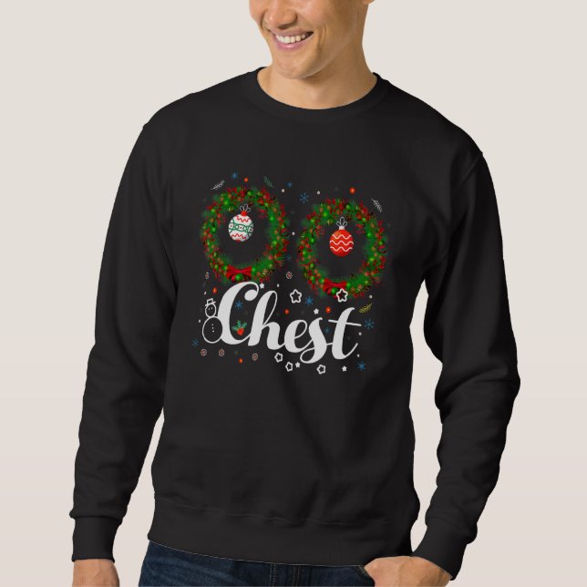 Chest Nuts Christmas T Shirt Funny Matching Couple (Vorderseite)