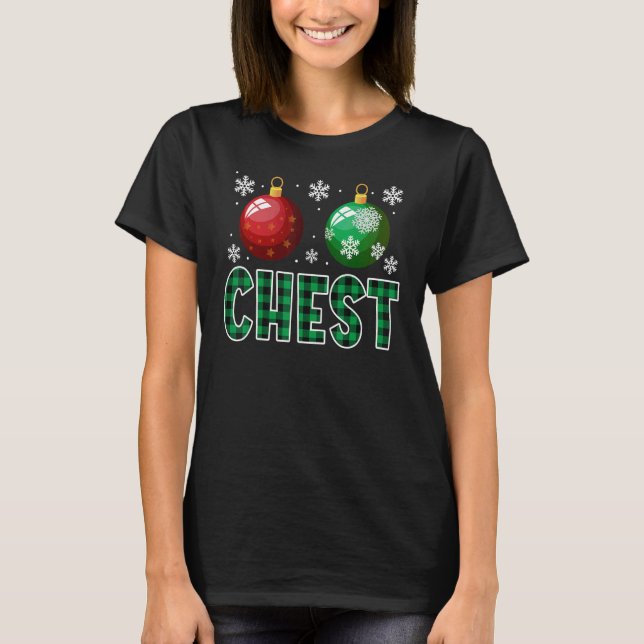 Chest Nuts Christmas T Shirt Matching Paar Chest (Vorderseite)