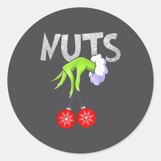 Chest Nuts Matching Chestnuts Christmas Snow Coupl Runder Aufkleber (Vorderseite)