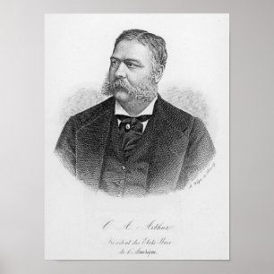 Chester Alan Arthur , graviert von A. Weger Poster
