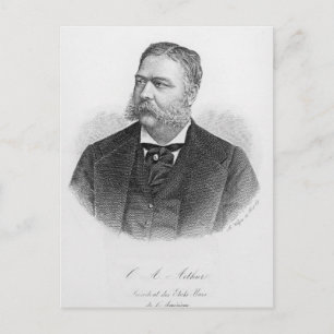 Chester Alan Arthur , graviert von A. Weger Postkarte