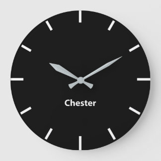 Chester Black Face Time Zone Newsroom Wall Große Wanduhr