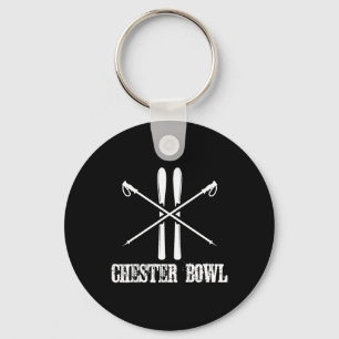 Chester Bowl Ski Ski Ski Poles Rustikales Nordic Schlüsselanhänger