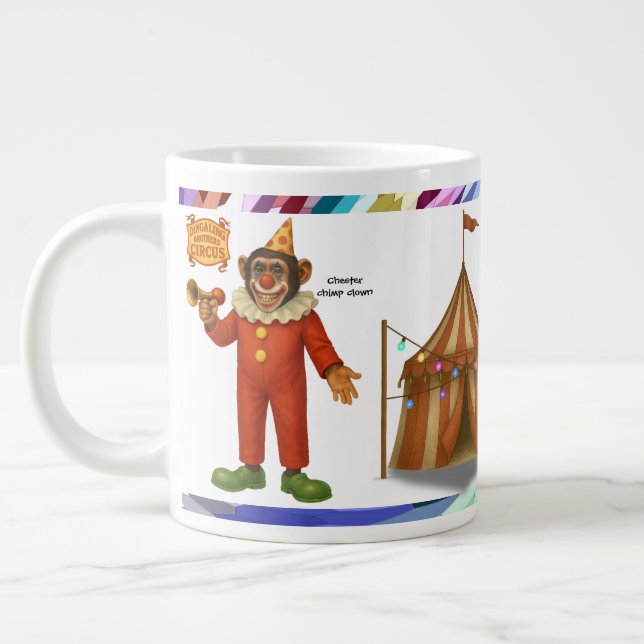 Chester der Schimpansenclown Jumbo-Tasse (Links)