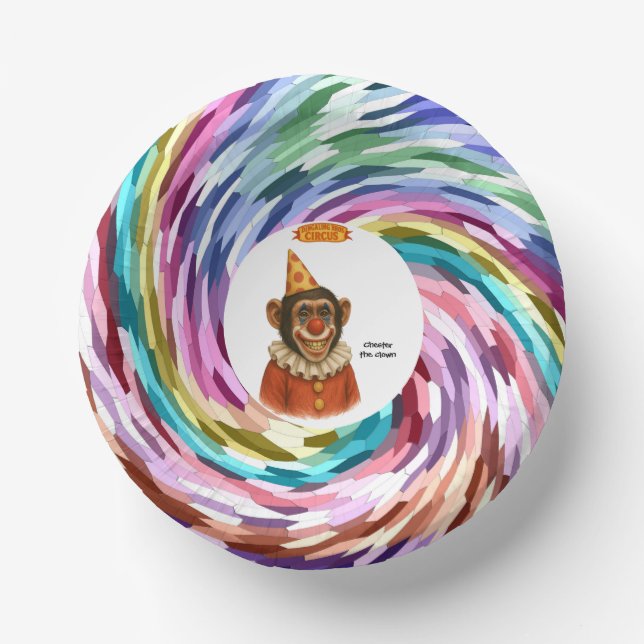 Chester der Schimpansenclown Pappteller (Vorderseite)