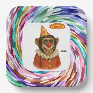 Chester der Schimpansenclown Pappteller