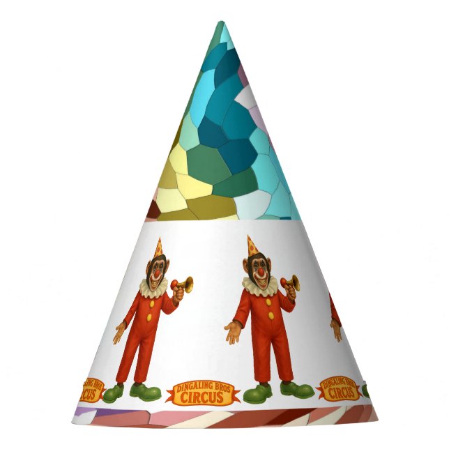 Chester der Schimpansenclown Partyhütchen (Vorderseite)