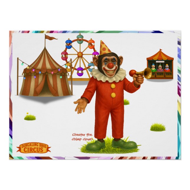 Chester der Schimpansenclown Poster (Vorderseite)