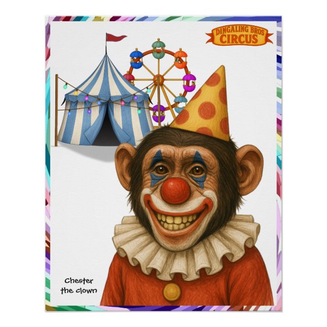 Chester der Schimpansenclown Poster (Vorderseite)