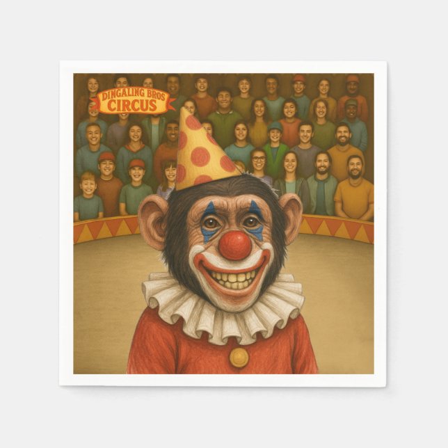 Chester der Schimpansenclown Serviette (Vorderseite)