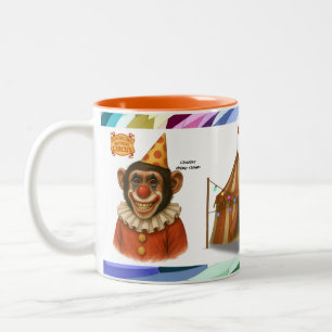Chester der Schimpansenclown Zweifarbige Tasse