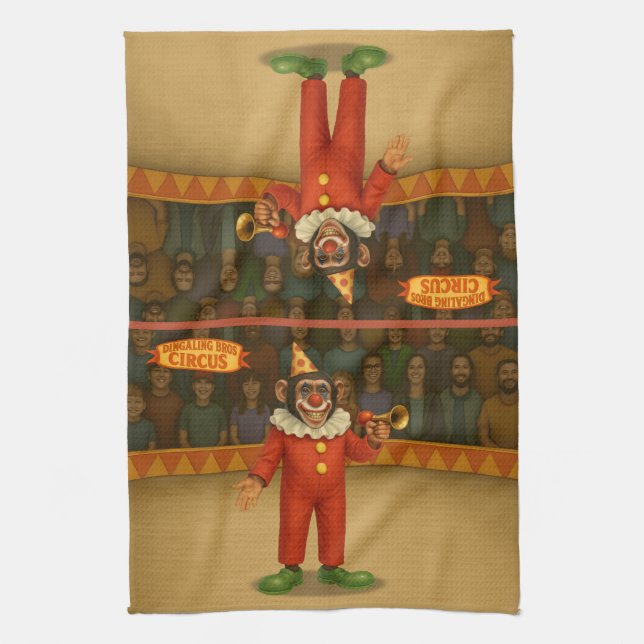 Chester Schimpanse Clown Geschirrtuch (Vertikal)