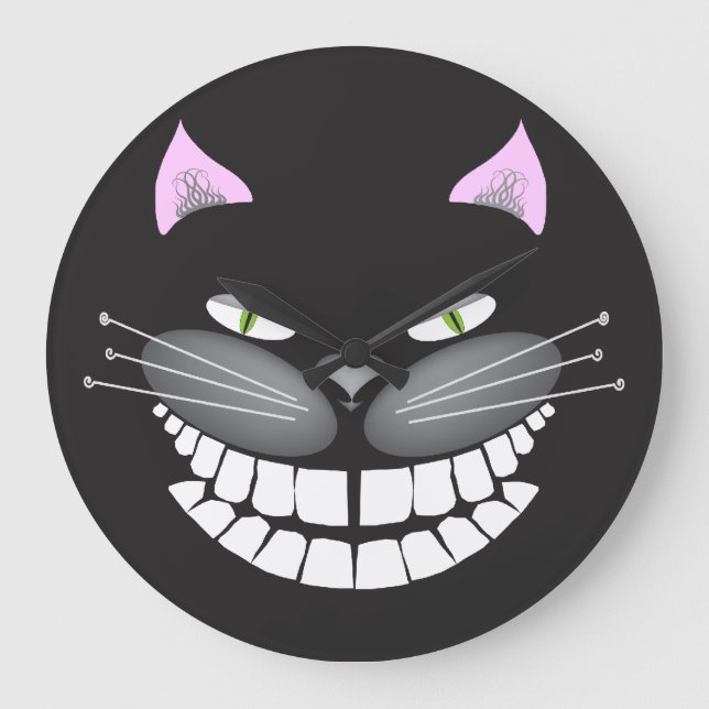 Chester the Cheshire Cat Clock Große Wanduhr (Vorderseite)