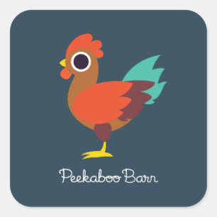 Chester the Rooster Quadratischer Aufkleber