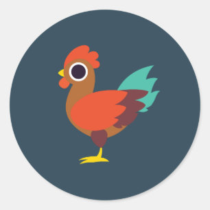 Chester the Rooster Runder Aufkleber