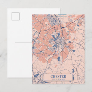 Chester Vereinigtes Königreich Luftige Stadtplan R Postkarte