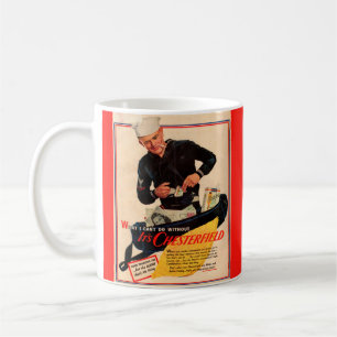 Chesterfield-Zigaretten der 40er Jahre und mit See Kaffeetasse