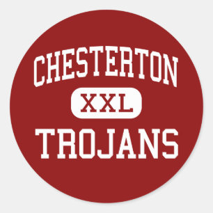 Chesterton - Trojan - hoch - Chesterton Indiana Runder Aufkleber