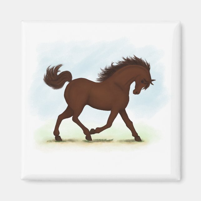 Chestnut Brown Horse Equestrian Magnet (Vorne)