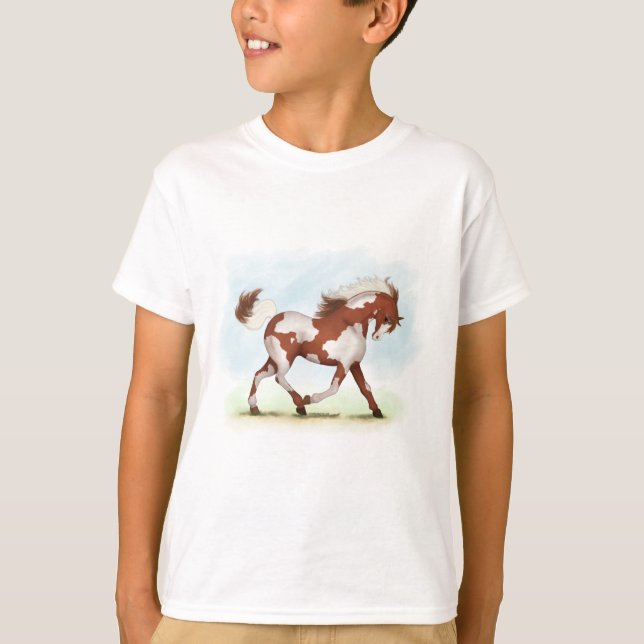 Chestnut Overo Skewbald Horse T-Shirt (Vorderseite)
