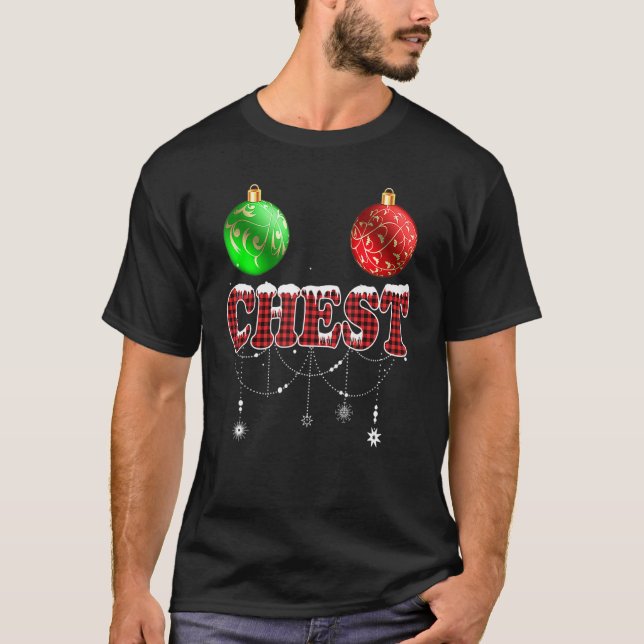 Chestnuts Christmas  Matching Couples Chest T-Shirt (Vorderseite)
