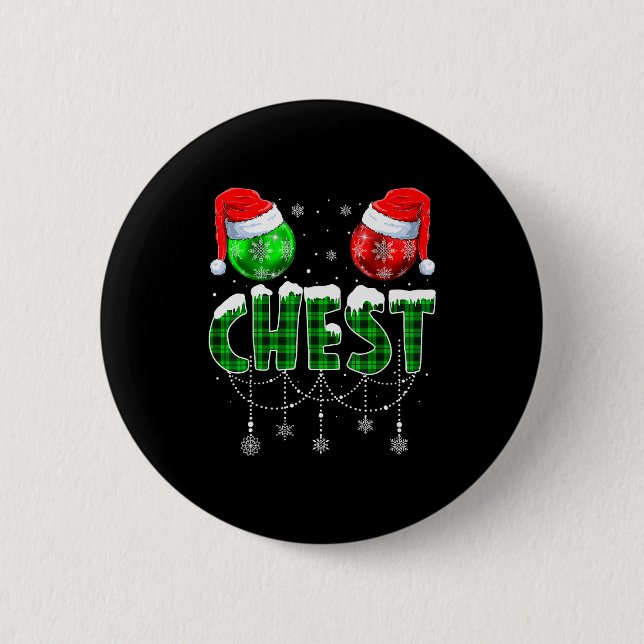 Chestnuts Matching Family Funny Chest Nuts Christm Button (Vorderseite)