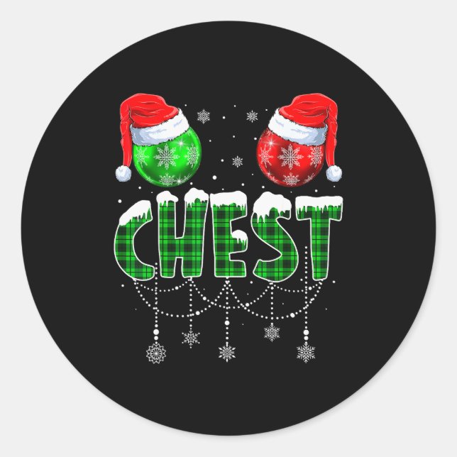 Chestnuts Matching Family Funny Chest Nuts Christm Runder Aufkleber (Vorderseite)