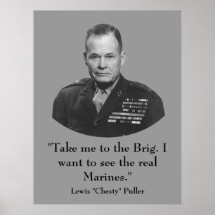 "Chesty" Abziehvorrichtung Lewis -- Kriegs-Held Poster