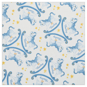 Cheval à roche bleu garçons nom tissu de pépinière