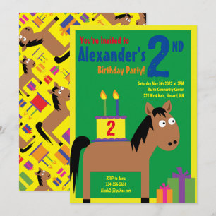 Cheval Animal Enfant's Birthday Party Invitations
