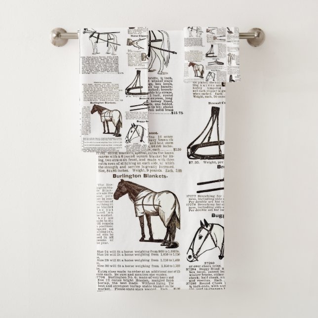 Cheval Antique Publicité Journal Art (En situation)