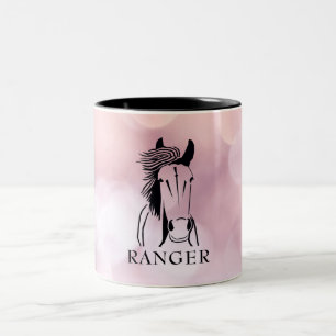 Cheval artistique personnalisé sur Mug rose