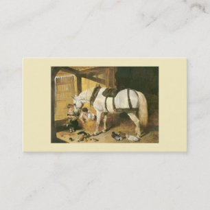 Cheval avec le carte de visite de cru d'enfants