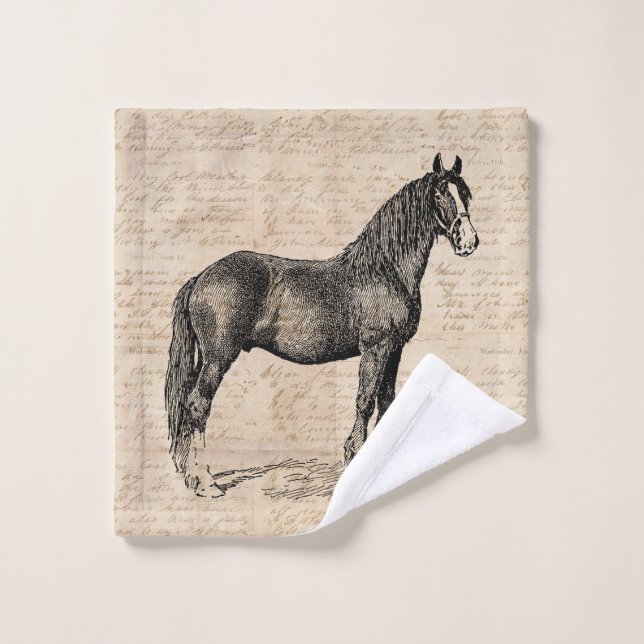 Cheval avec papier de script (Gant de toilette)