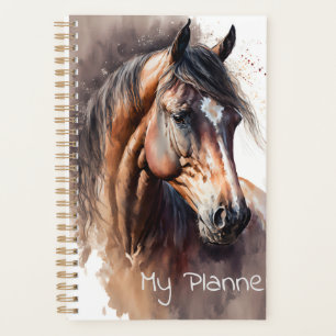 Cheval Bai Foncé Aquarelle Quotidien