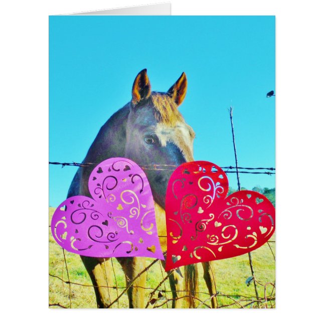 Cheval blanc et Brown Valentine Coeurs (Devant)