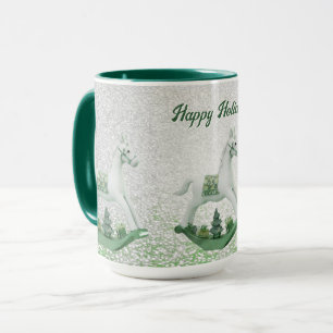 Cheval blanc Rocse Green Christmas Holiday Mug