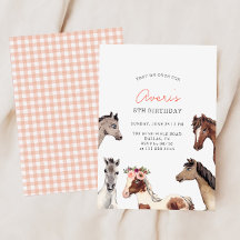 Cheval Boho Cowgirl Anniversaire Invitation