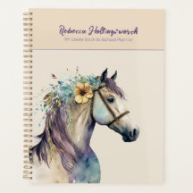 Cheval Boho Violet Personnalisé Retour à l'école