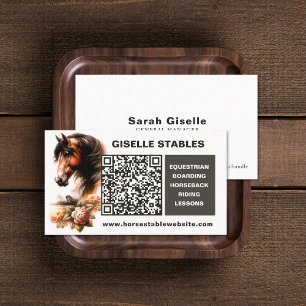 Cheval Cartes de visite avec code QR