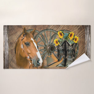 Cheval Chapeau Cowboy Western Roues de Chariot Tou