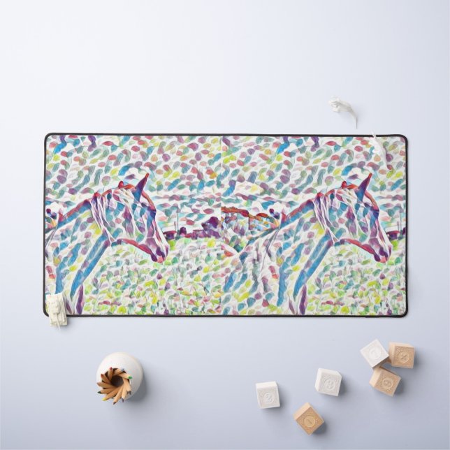 Cheval Couleurs De Vie, Mat De Bureau (Tableau pour enfants)