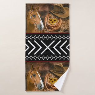 Cheval Cowboy Casquette Lasso Western Motif