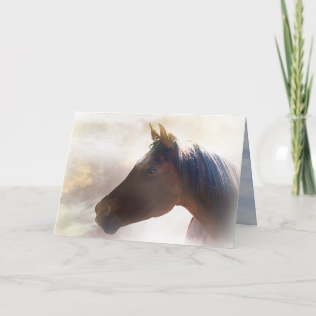 Cheval dans la carte de sympathie de la brume (Devant)