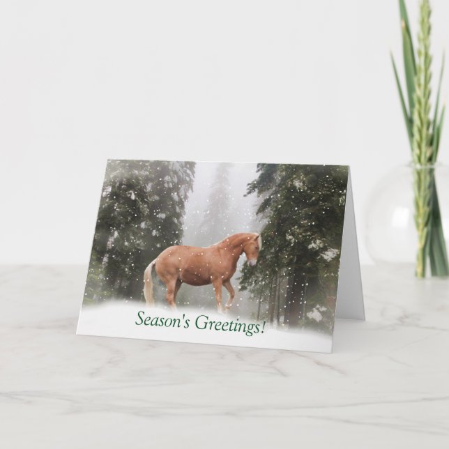 Cheval dans la carte de voeux de la saison des nei (Devant)