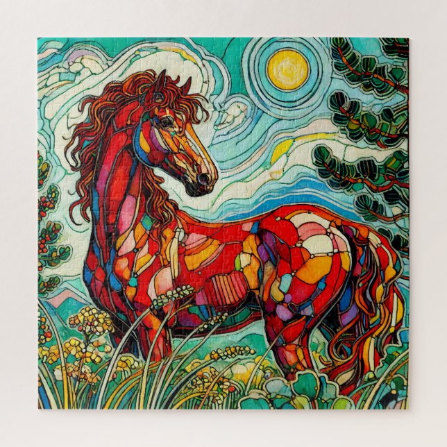 Cheval dans l'Herbe 600 Piece Puzzle (Vertical)